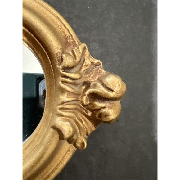 Gold Gilt Ornate Plaster Wall Mirror Rococo Baroque Style Oval Small Vintage - Picture 4 of 16